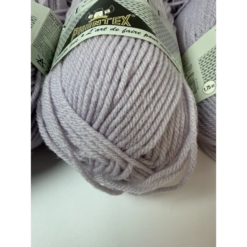 Phentex Vision Yarn Lot Of 5 Violetta Purple‎ 100% Acrylic 50g Each